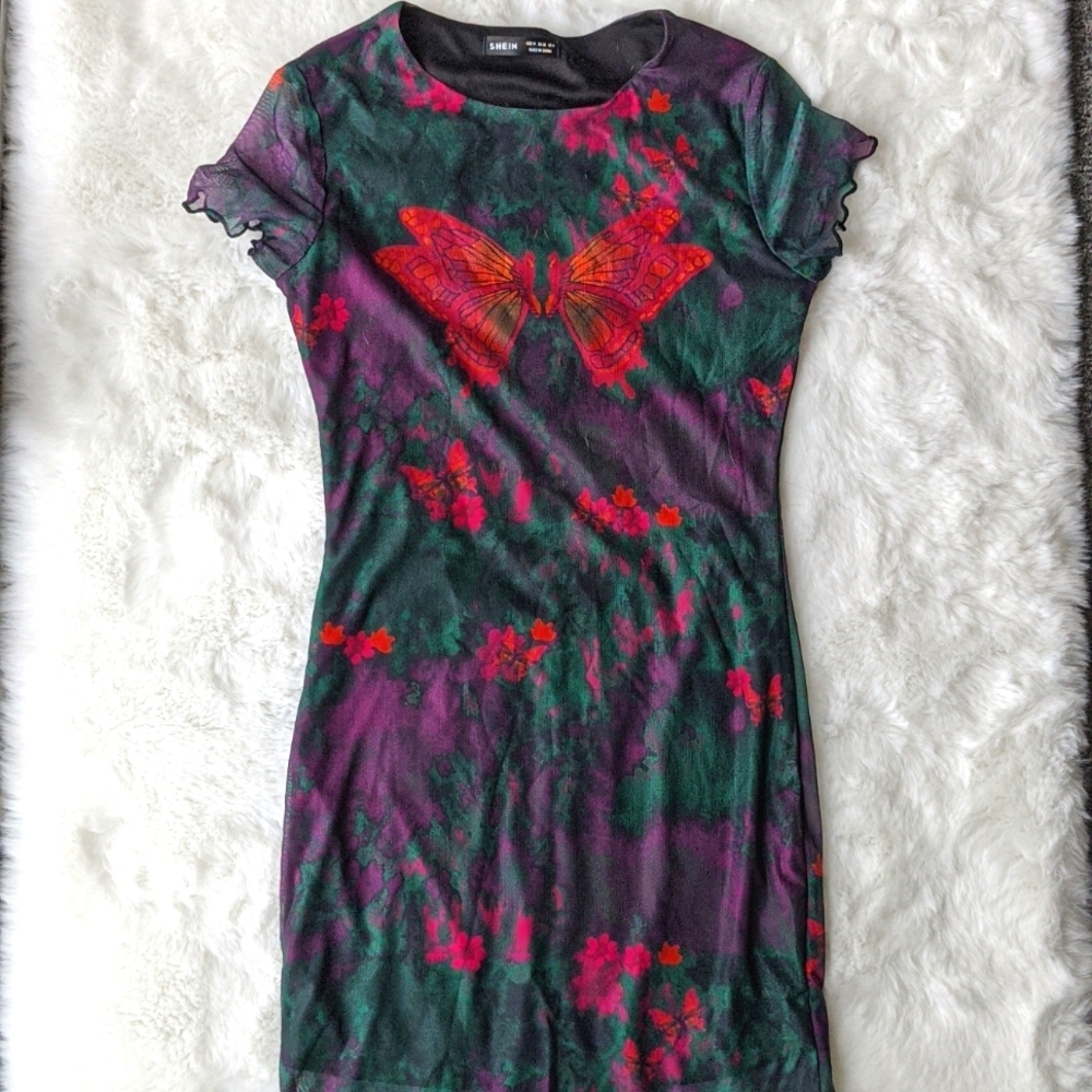 SHEIN Retro Grudge Bodycon Midi Dress Size M
